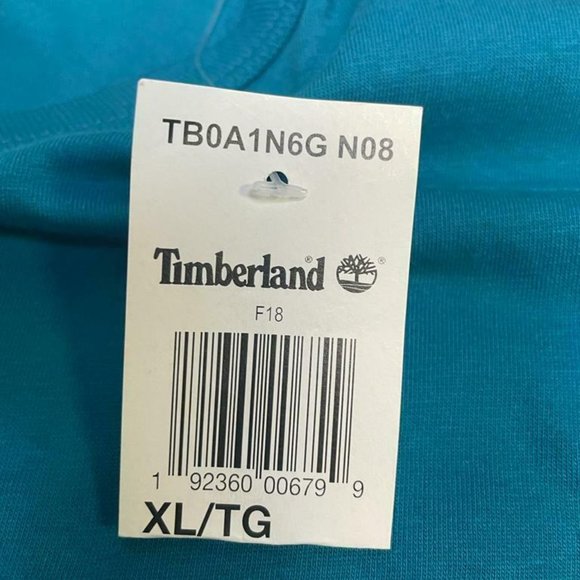 Timberland Men's LONG SLEEVE TURQUOISE T-Shirt A1N6G-N08 SIZES: XL-XXL - Picture 5 of 6